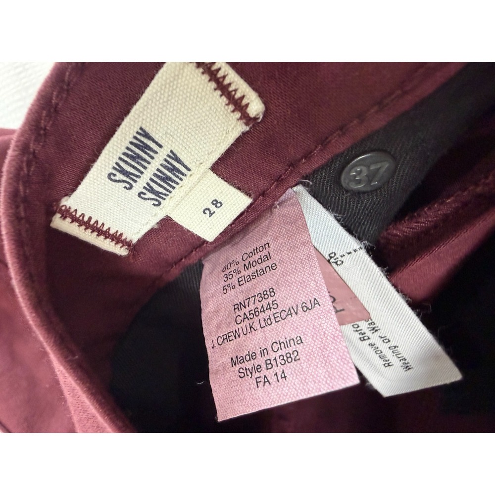 NWT Madewell Skinny Skinny Jeans Womens 28 Maroon Red Mid Rise Stretch 5-Pockets - Picture 8 of 12